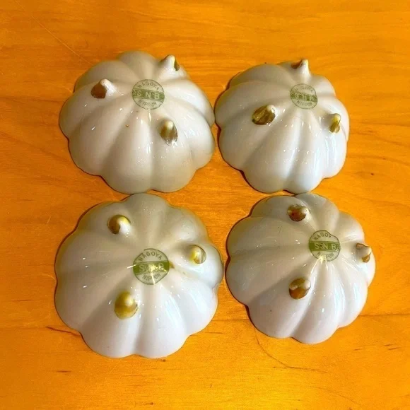 ANTIQUE 1910-1915 Hand-painted Gilded Nagoya SNB Nippon 3-toed Sauce Bowls (4) - Picture 5 of 6